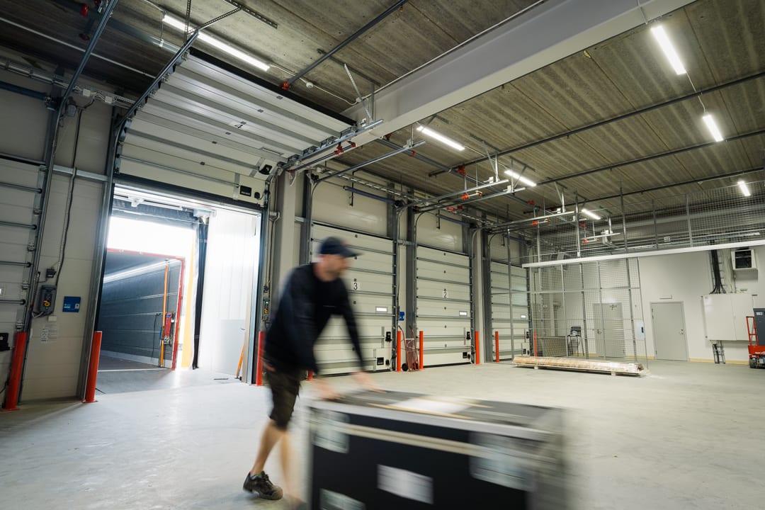 MTAB LIVE warehouse loading dock – storage for stage equipment in Sweden
